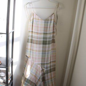Plaid 80s/90s style spaghetti strap slip dress Zara